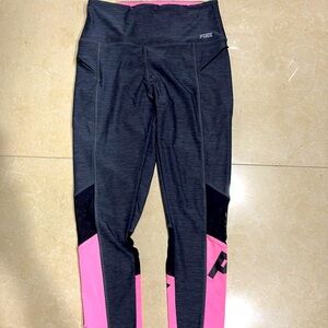 Pink with side zip pockets crop legging